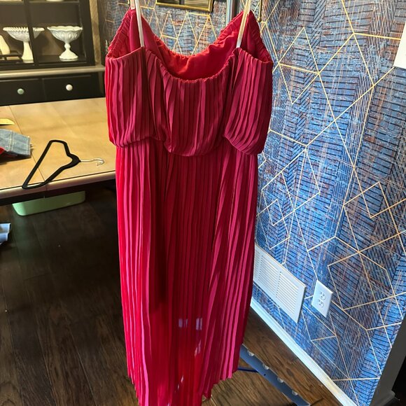 NWT BCBGeneration Strapless Pleated High Low Dress Size L - Picture 4 of 6